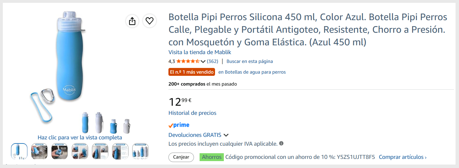 Botella pipi perros 450 ml MABLIK