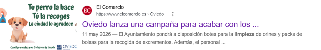 Tu perro lo hace, tú la recoges, la ciudad lo agradece. Ayuntamiento de Oviedo
