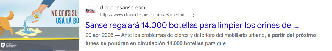 San Sebastian de los Reyes regalará 14.000 botellas para limpiar los orines de perro